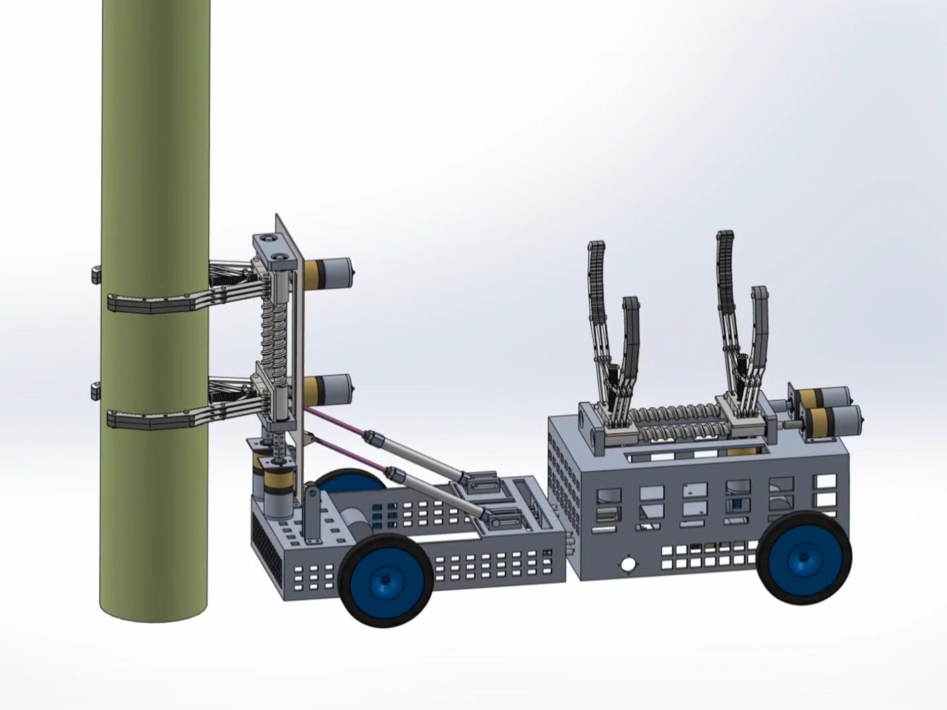 在役钢柱除锈喷涂攀爬机器人